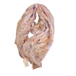 GAP NWT lightweight  floral and bird printed scarf 75"